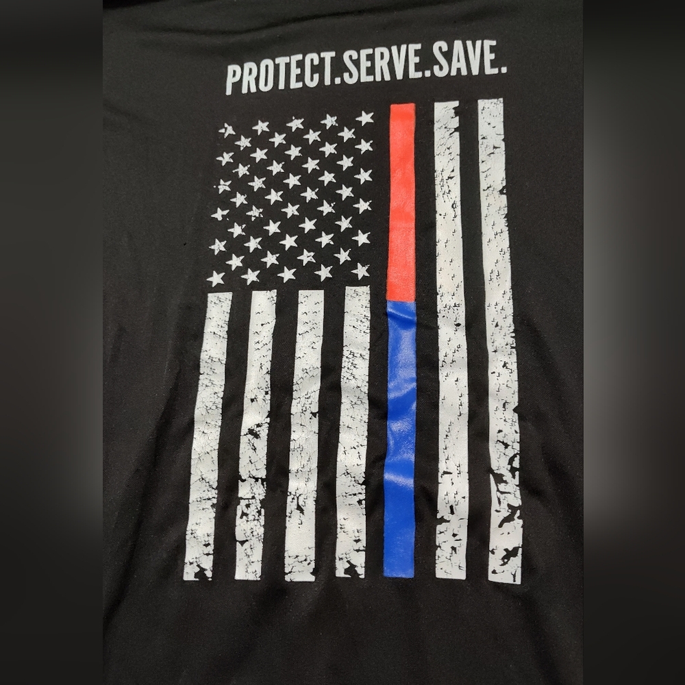 Mission BBQ (VA) Employee T-Shirt Black Short Sleeves M "Protect. Serve. Save." - Picture 5 of 9